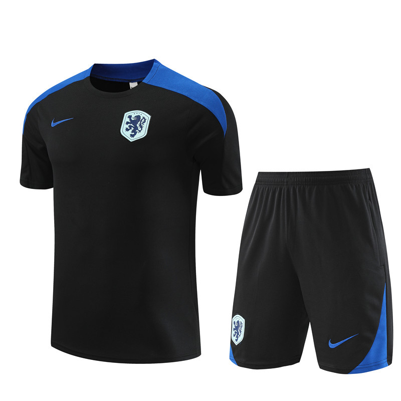 AAA Quality Netherlands 24/25 Black/Blue Training Kit Jerseys